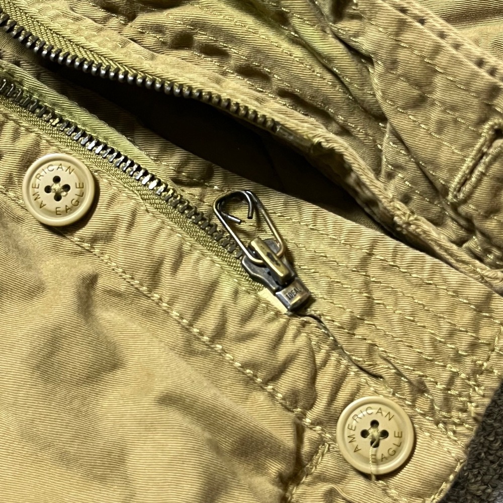 American Eagle Outfitters Field Jacket XS Tan Hooded Military Utility Coat - Picture 5 of 9